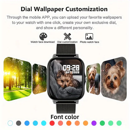Smartwatch for Men and Women, with Calling and Message Notifications, Large Screen Display, Suitable for Various Sports Modes