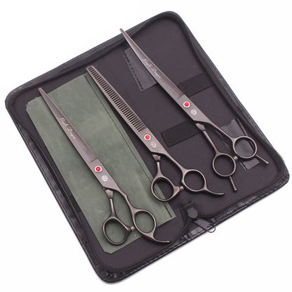 Purple Dragon Pet Grooming Scissors Kit 7.5" 8" Stainless Rainbow Straight Shears for Dogs Thinning Shears Curved Shears Z3005