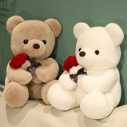 High Quantity Valentine's Day Confession Gift Cute Rose Bear Doll Super Soft Plush Toy Little Bear Stuffed Animal Girlfriend