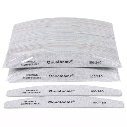 10pcs/Lot Professional Wooden Nail Files 180/240 Buffer 100/180 Grey Boat Wood Sandpaper Block Gel Polisher Sanding Nail Files