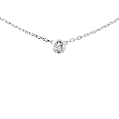 European and American Fashion 1 Karat Short Diamond Necklace Personalized Simple Golden Ladder Single Diamond Clavicle Chain