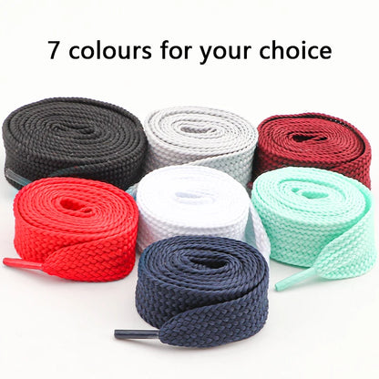25mm Custom Colored Flat Elastic Polyester Shoelaces Colorful Printed Sneaker Shoe Laces