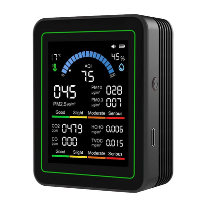 10 in 1 Year's Worth Computer Import Air Quality Monitor Measures PM2.5 PM10 CO2 AQI TVOC
