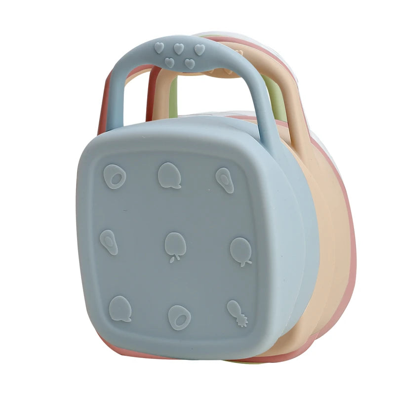 Baby Silicone Snack Cups for Toddlers Spill Proof Collapsible Toddle Portable Silicone Snack with Lids Baby food Storage Tank