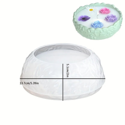 1pc Shell Tray Resin Silicone Mold Heat Resistant Non-Toxic Lace Shell Shaped for DIY Storage Trays/Candle Cups/Flower Pots