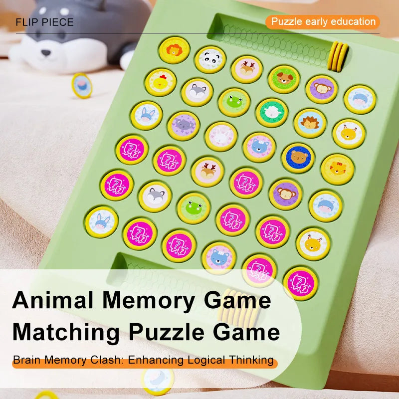 Children's Two-Player Animal Flip Chess Set Plastic Board Game Enhancing Logical Thinking New Educational Toy for Parents Kids