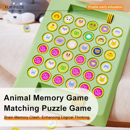 Children's Two-Player Animal Flip Chess Set Plastic Board Game Enhancing Logical Thinking New Educational Toy for Parents Kids