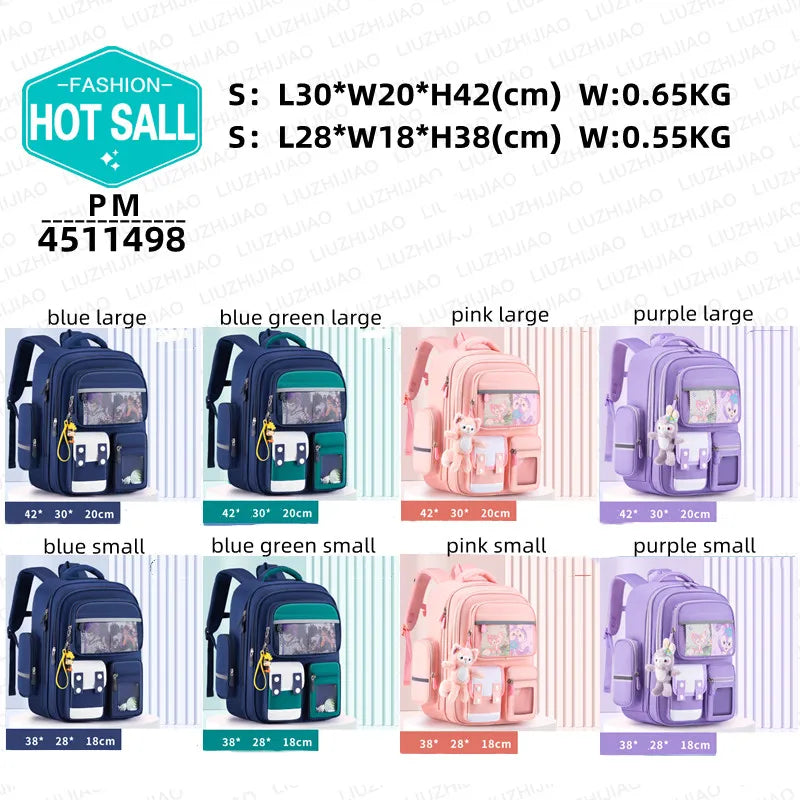 Fashion British Style Students 1-6 Grade School Bags to Reduce the Burden of Lightweight Shoulder Bag Mochila Escolar