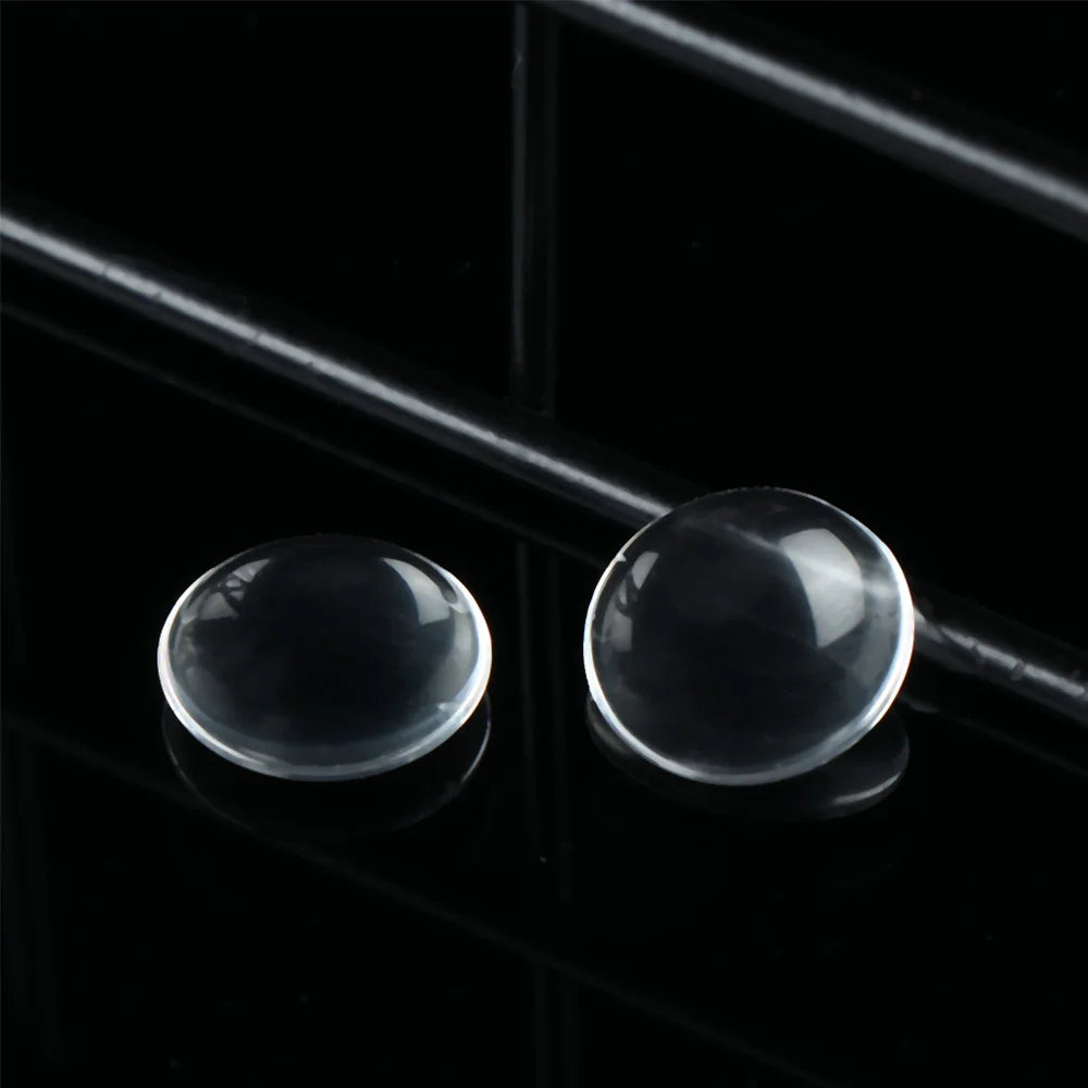 50Pcs 14mm Round Glass Eye Chips Transparent Doll Eye Patch DIY Scrapbooking Crafts Doll Eyeballs Accessories