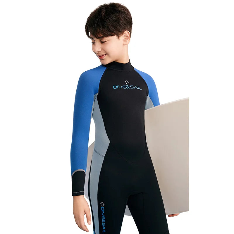 Factory Wholesale Water Sports Surf Beach Swimsuit 2.5mm SCR Neoprene Youth Kids Wetsuit Hooded