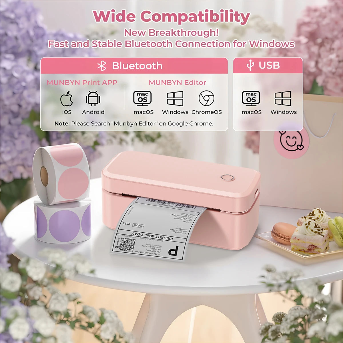 W-Marklife X4 Imprimante Shipping Portable Thermal Label Printer Business 4x6 Inch ROHS Certified USB/Wireless Warehouse Use