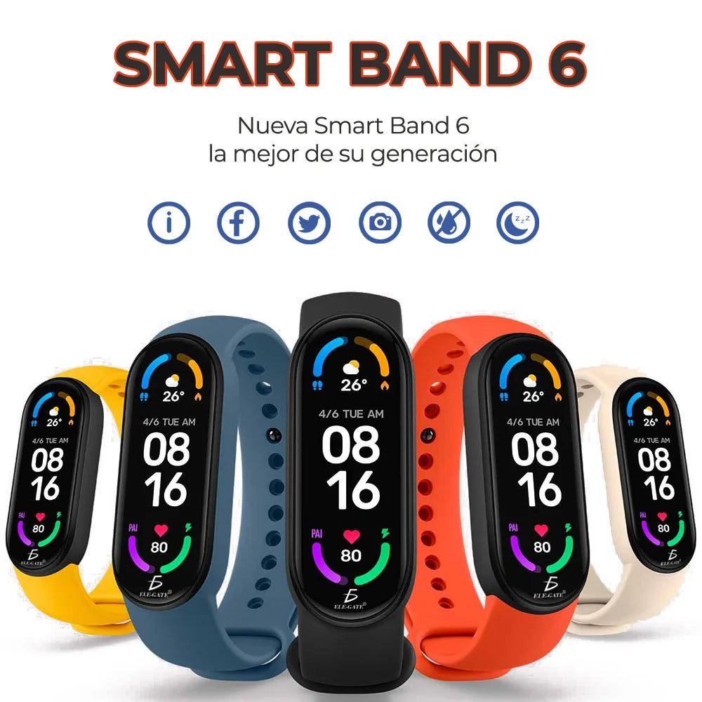 ELEGATE Smart Band WCH.M6 Heart Rate Monitor Fitness Tracker 1.5 LCD Display for Connectivity Water Resistant Lithium