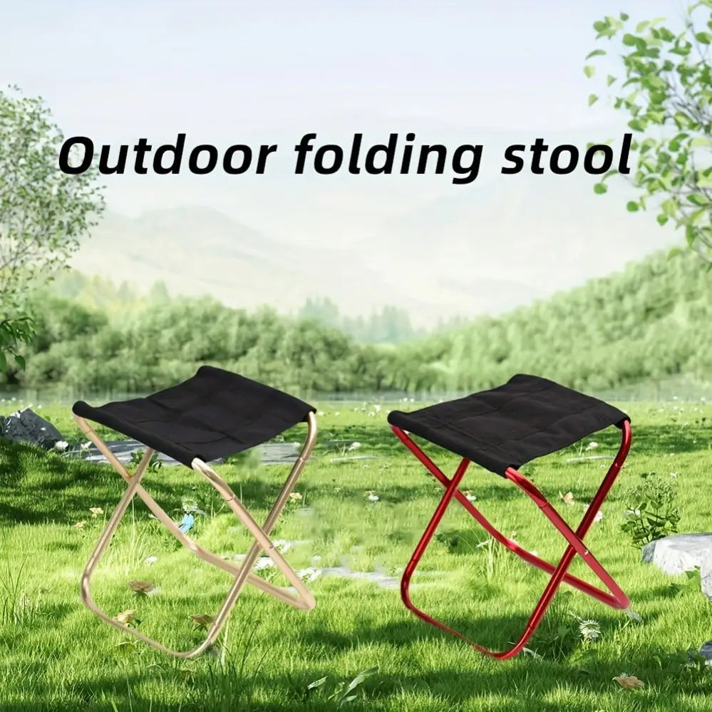 Portable Outdoor Camping Aluminium Alloy Folding Stool 220lbs Load Bearing for Fishing Barbecue & Garden Use