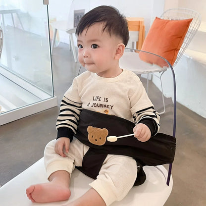 New Cartoon Baby Dining Chair with Safety Fixed Polyester Belt Child Seat Package Featuring Straps