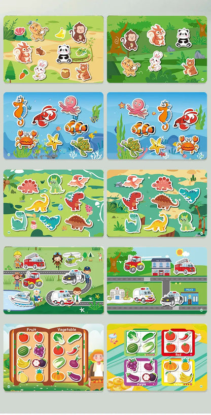 Montessori Educational Toys Preschool Kindergarten Learning Busy Book Sticker Activities for Kids Picture Books XH XHCP-241105
