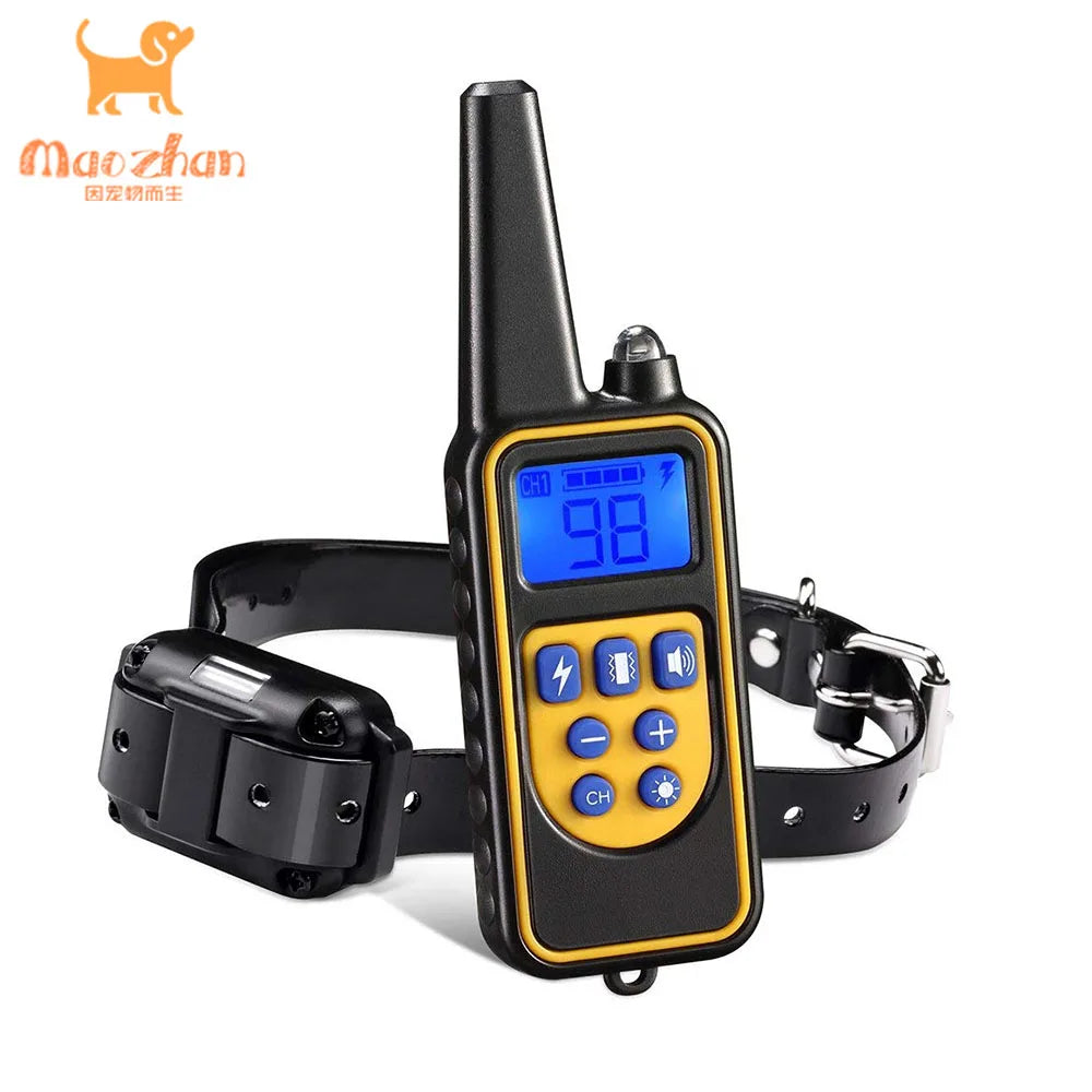Waterproof 800m Electric Pet Training & Behavior Products Bark Collars Remote Control Rechargeable