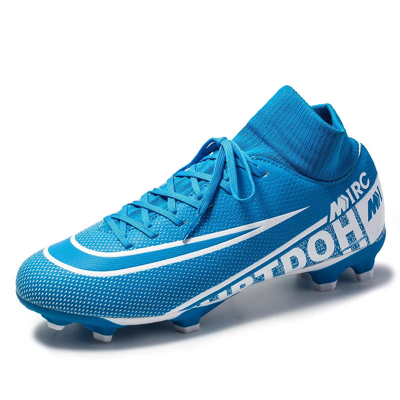 Football Shoes High Mid-Top Lace up Soccer Futsal Shoes Football Boots FG HG TF PU Leather Team Sports Boy's Men's Women's