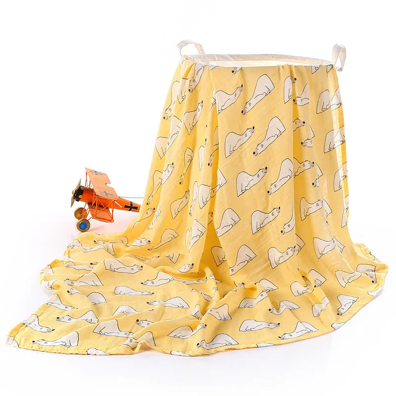 Low Price in Stock 2 Layer Bamboo Cotton Baby Muslin Dream Blanket 47*47 High Quality 100% Cotton Swaddle Muslin Blanket