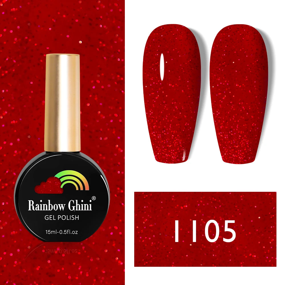 Rainbow Ghini 15ml HEMA TPO FREE Christmas Dark Red Wine Color Series Gel Nail Polish UV Nail Enamels Varnish Nail Supplies