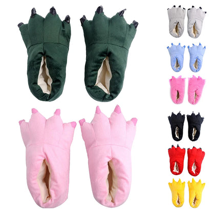 Kids Dinosaur Slippers - Cozy Animal Paw House Shoes for Boys & Girls | Cartoon Stitch Design