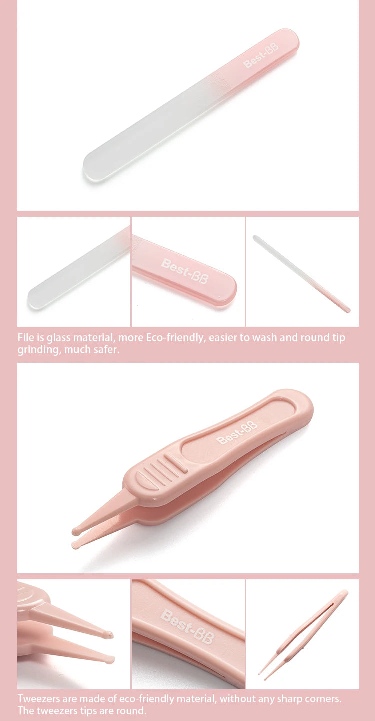 Eliter Hot Sell in Stock 4 in 1 Pink Blue With Plastic Tube Baby Set Babi Care Tool 4In1 Manicure Kids Cute Manicure Set