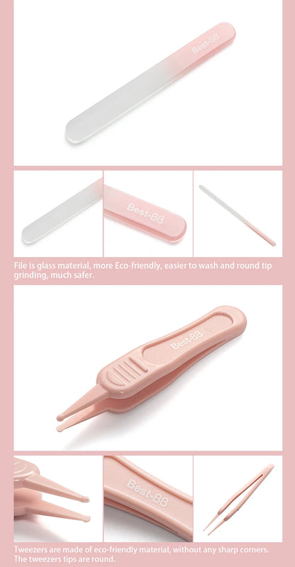 Eliter Hot Sell in Stock 4 in 1 Pink Blue With Plastic Tube Baby Set Babi Care Tool 4In1 Manicure Kids Cute Manicure Set