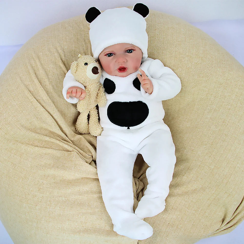 55cm Reborn Baby Doll Pure Hand-Painted Visible Veins Vinyl Soft Toy Gift DIY Toy Unisex