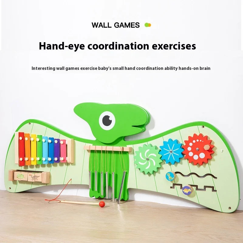 Early Education Wood Set for Kindergarten Dinosaur Puzzle Wall Teaching Aids Science Area Music Enlightenment Educational Toys