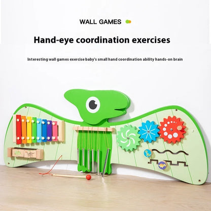 Early Education Wood Set for Kindergarten Dinosaur Puzzle Wall Teaching Aids Science Area Music Enlightenment Educational Toys