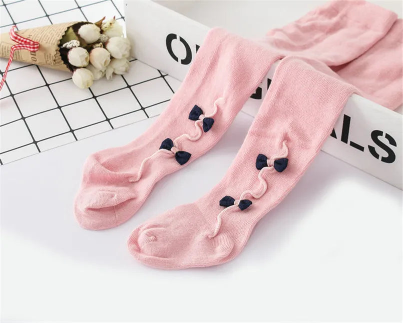 0-3Yrs Newborn baby girls pantyhose velvet ribbon bowknot design kids leggings for girls clothes toddler baby stocking children