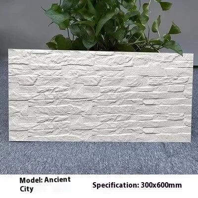 High - Durability Foshan 300X600 White Concave Enamel Cultural Stone Tiles for Villa Exterior Walls and Courtyard Walls