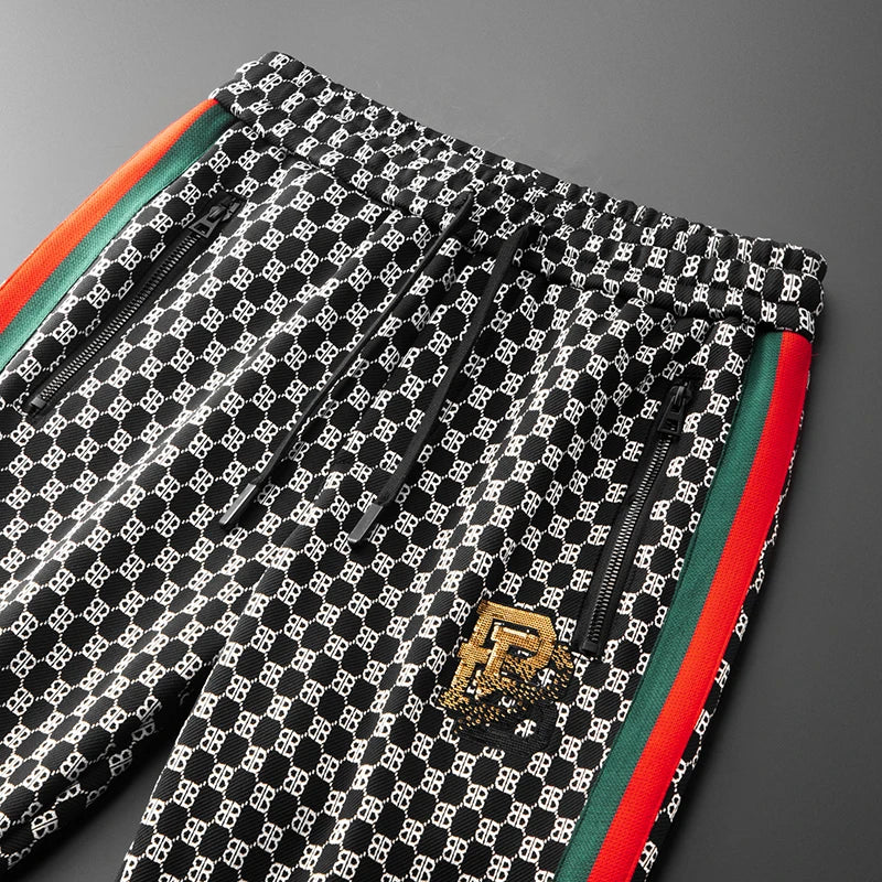 Casual Stretch Cotton Men's Clothing Fleece Printing Pants for Men's Pants