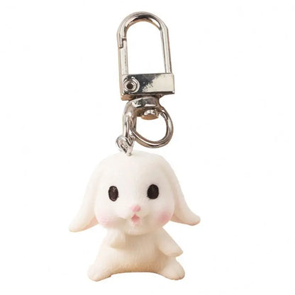 Cute Silicone Key Ring Rabbit Keychain Gift Kawaii Anime Keyring for Backpack Charms Bag Pendant Accessory