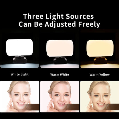 Video Conference Selfie Ring Lamp Light For iPad Laptop PC Webcam Studio LED Dimmable Lighting With Clip For Youtube Live Stream