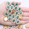 Hot Sale Flatback Claw Glass Rhinestones 7x10mm 200pcs Sew on Tear Shiny Crystals Gold Base for Bags & Clothes