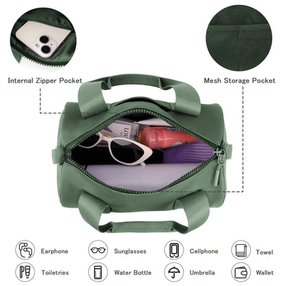 USA Warehouse Small Gym Bag  for Women Mini Duffel Bag for Travel  Workout Crossbody Bags Elastic Fabric Barrel Purse