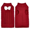 Classic Luxury Knitted Pet Dog Sweater Plain Pure Color with Cute Bow Knot 8 Animal Pattern Colors for Winter Season