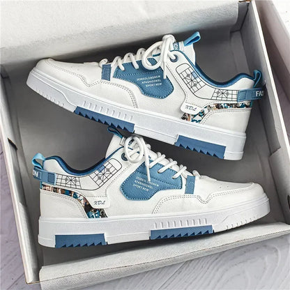 Men's Leather Skateboard Shoes Breathable Versatile Casual Sneakers