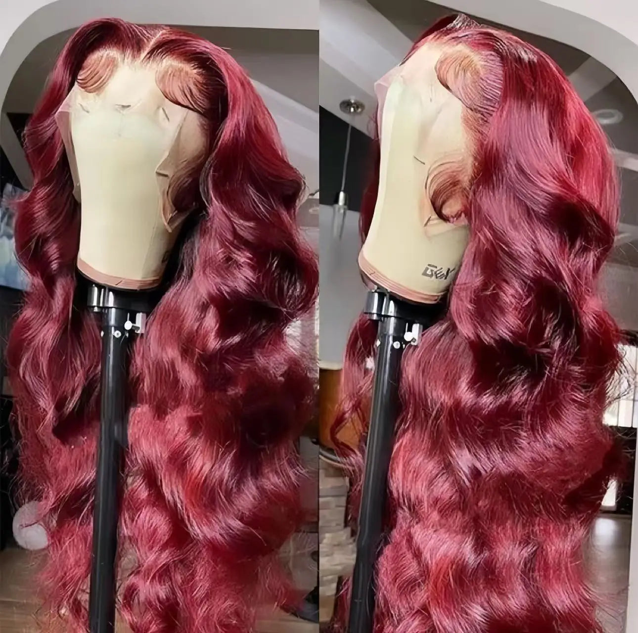 99j Burgundy Hd Transparent Lace Front Human Hair Wig ,13x4 Pre Plucked Lace Colored Body Wave Lace Frontal Wigs for Black Women