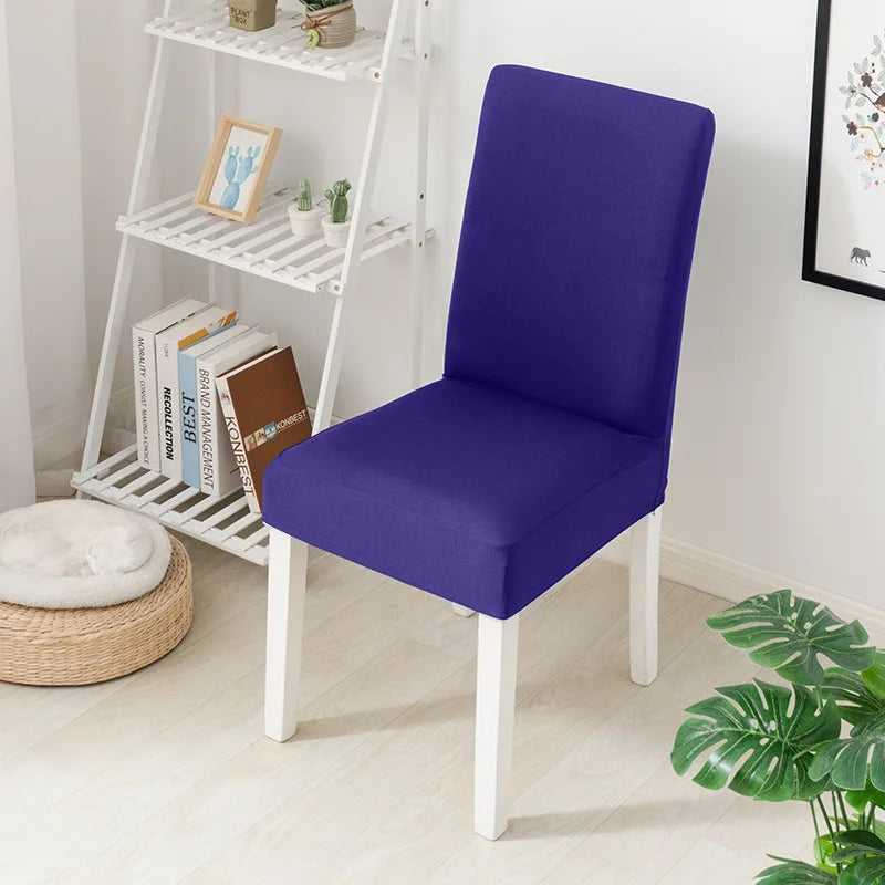 Simple Modern Household Dining Chair Slipcover Half-Pack Stretch Polyester Cover Wear-Resistant and Dustproof
