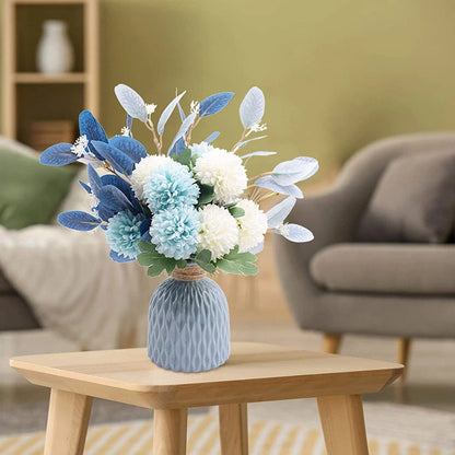 Artificial Silk Hydrangea Flowers with Ceramic Vase Nordic Style for Wedding Valentine's Day Home Decor