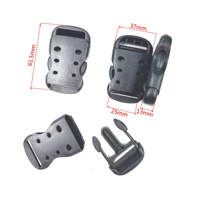 Customized Color Plastic 25mm Eco-friendly Adjustable Quick Release Buckle Webbing Hardware for Luggage Bags Belt Strap Slide