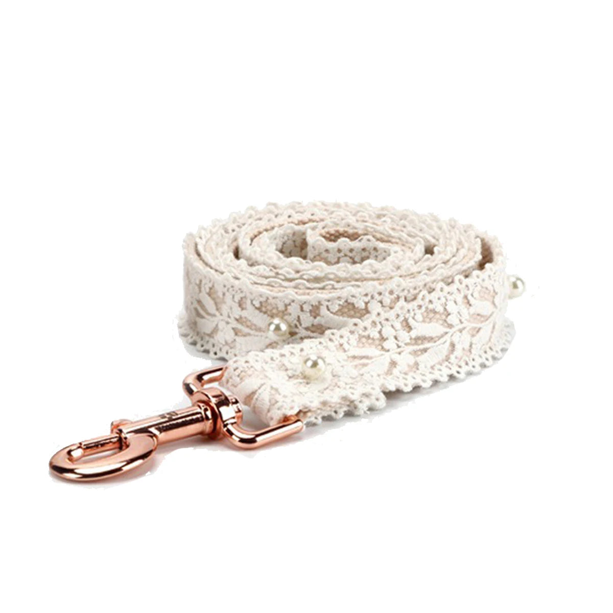 UFBemo Fashion Flowers Girl Dog Lace Dog Collar and Leash Lace Flower High- End Dog Pet Collar With Matched Leash Set