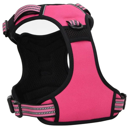 W2B VidaXL Pink Polyester Dog Harness with Adjustable Armrests for Pet Training