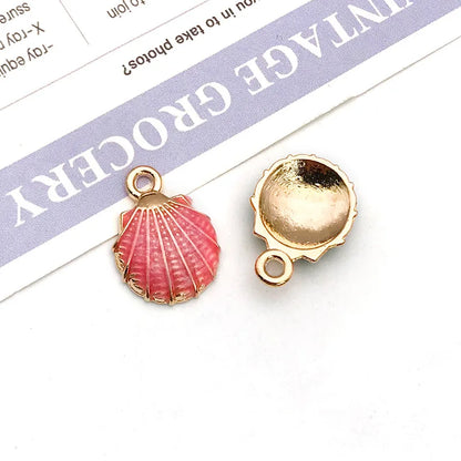 Hot Sale Natural Crafts Alloy Ocean Starfish Conch Seashell Enamel for DIY Nautical Jewelry Making Home Decoration