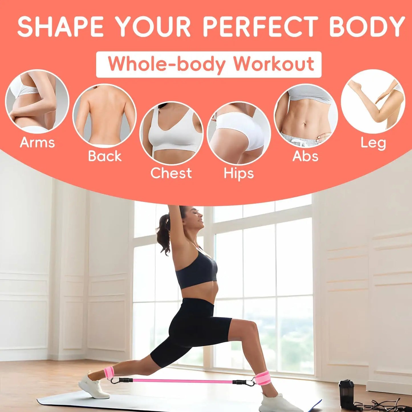 Ankle Resistance Bands Cuffs for Glutes & Butt Workouts-Fitness Exercise Equipment