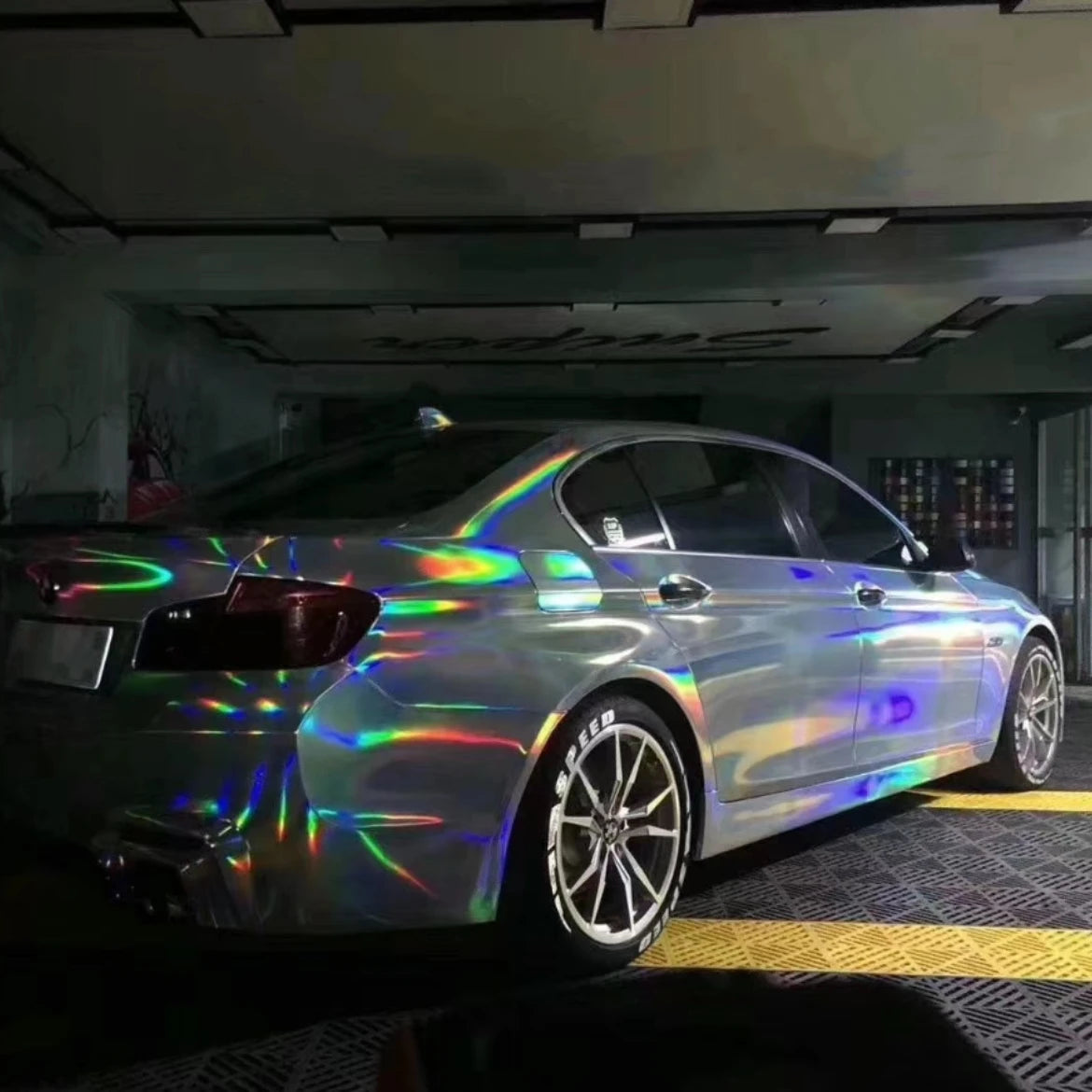 PET Chrome Holographic Laser Vinyl Car Body  Decoration Film  Car Wrapping Vinyl