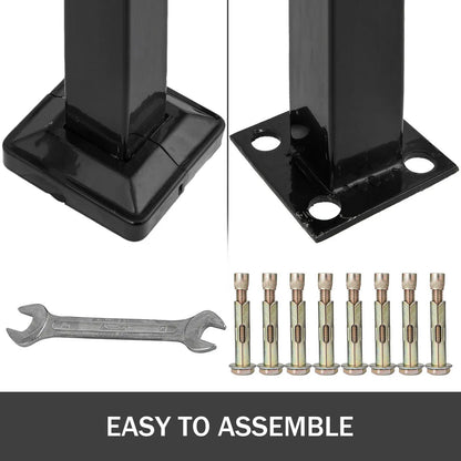 VEVOR Handrail Arch Railing White Fits 1 Or 5 Steps Stair Rail Wrought Iron Hand Rails With Installation Kit For Outdoor Steps