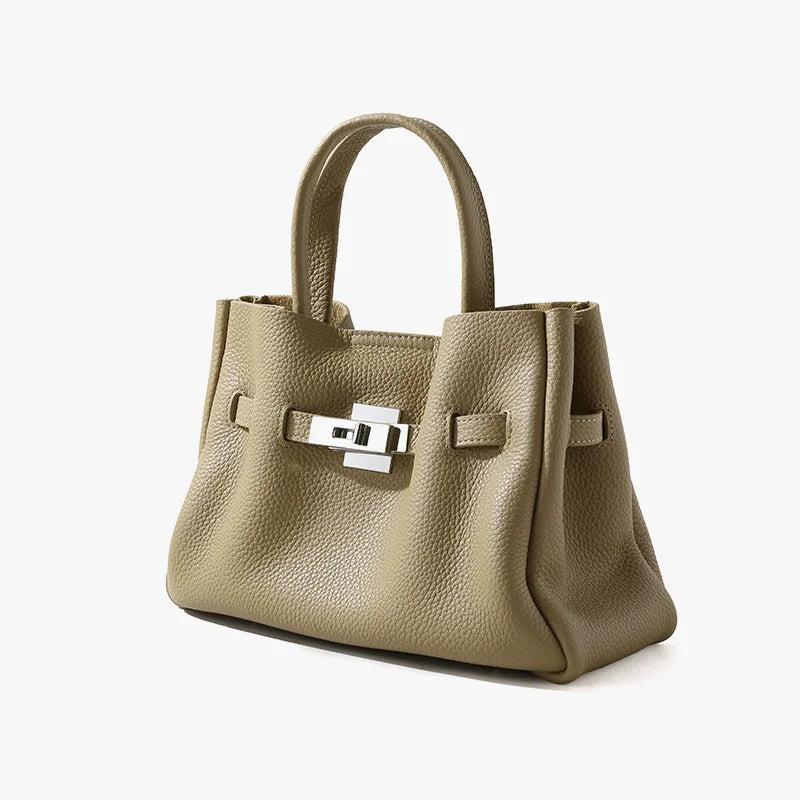 Quiet Luxury Genuine Leather Handbag for Women Pebbled Leather Totes Sac a Main Cuir Veritable Business Trip Ladies Bag Custom
