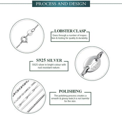 JewelryPalace Genuine 100% 925 Sterling Silver Necklace Ingot Twisted Trace Belcher Snake Bar Singapore Box Chain Necklace Women